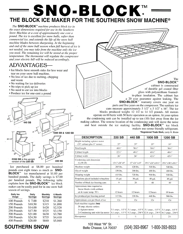 SNO-BLOCK LEAFLET